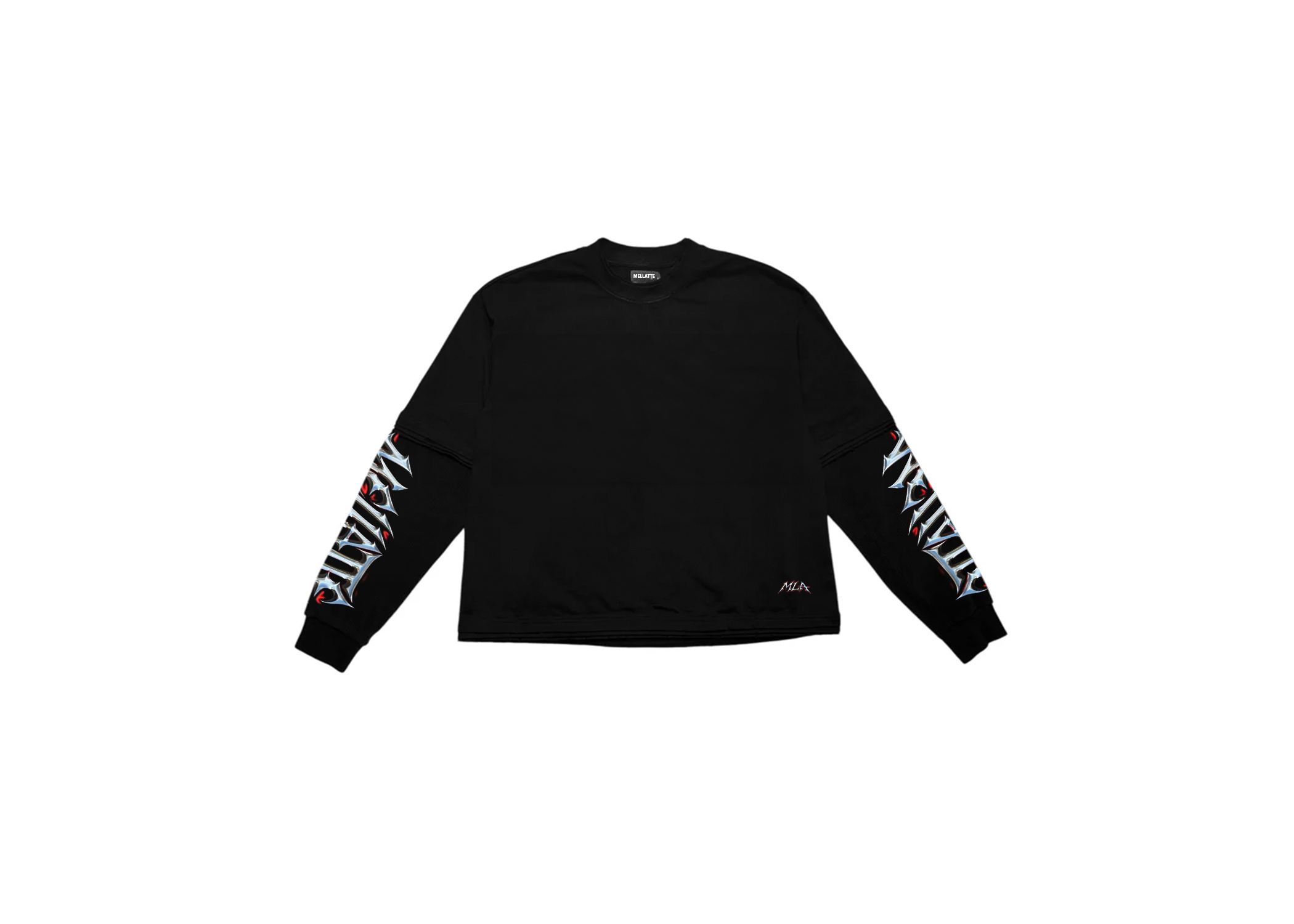 BLACK "MLA" DOUBLE SLEEVE TEE